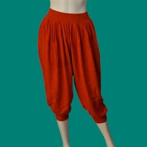VTG CACHE 1980s Linen Harem Style Cropped High Waist Baddie Pants